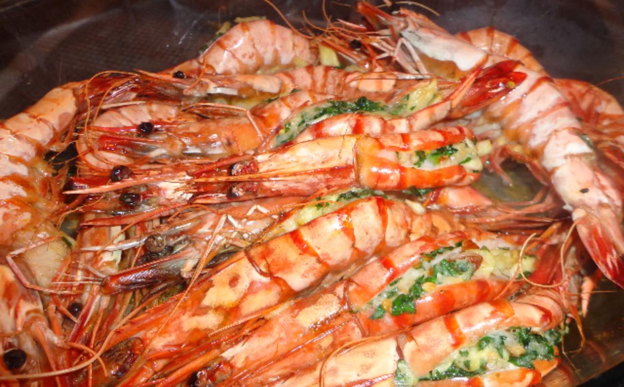 Gambas tigre salteadas